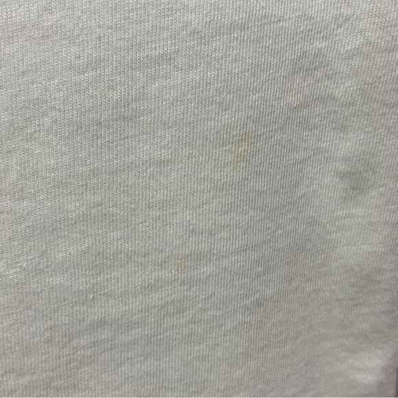 Abercrombie & Fitch Top Women's Size M White Low V-Neck Embroidered Summer Logo - Picture 9 of 9